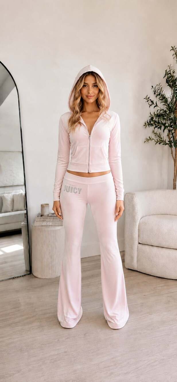M Juicy Couture Ribbed Jersey and pants in Peach SUPER CUTE - Picture 1 of 9